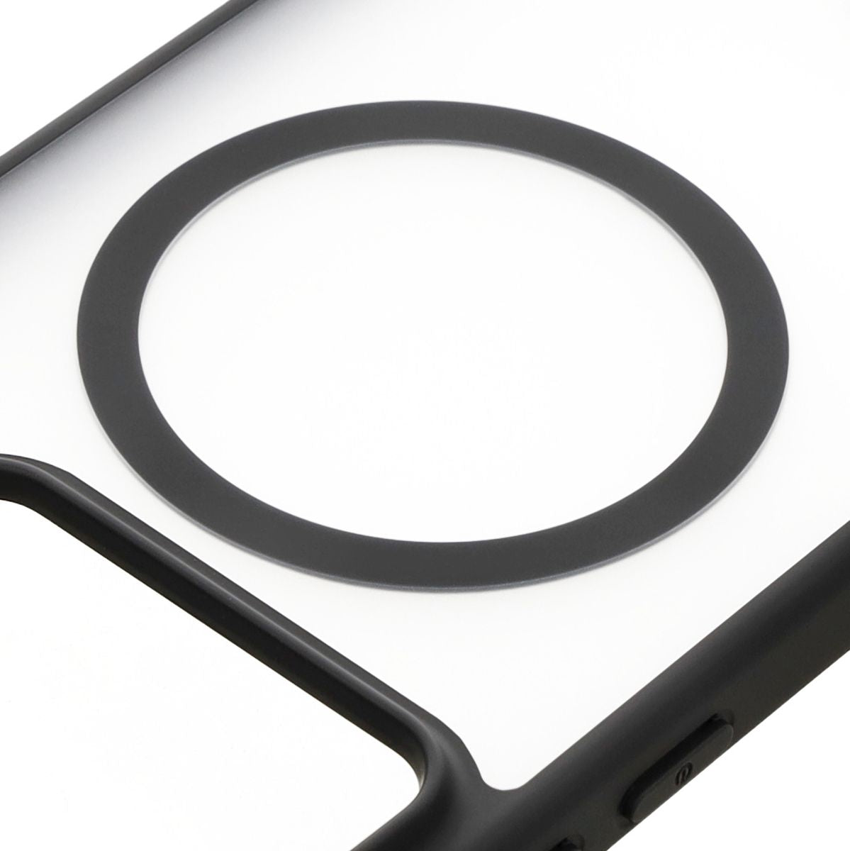 Handyhülle mit Magnetring für Xiaomi 14T Pro, Bizon Case MatteO, Semitransparent mit schwarzem Rand