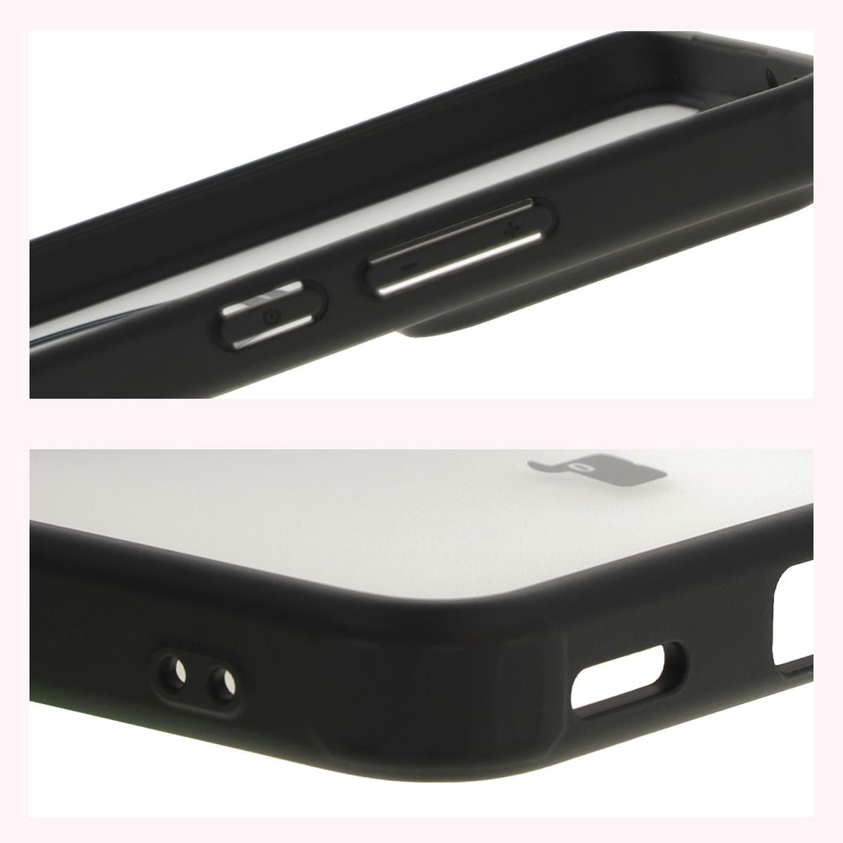 Handyhülle mit Magnetring für Xiaomi 14T Pro, Bizon Case MatteO, Semitransparent mit schwarzem Rand