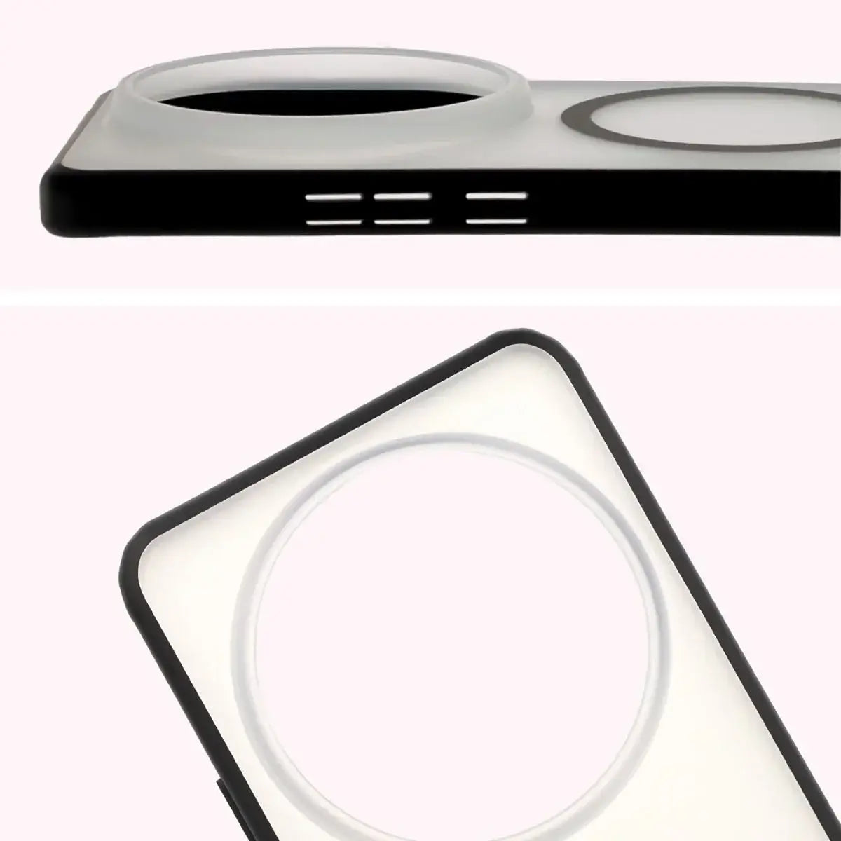 Handyhülle mit Magnetring für Xiaomi 15 Ultra, Bizon Case MatteO, Getönt-Schwarz
