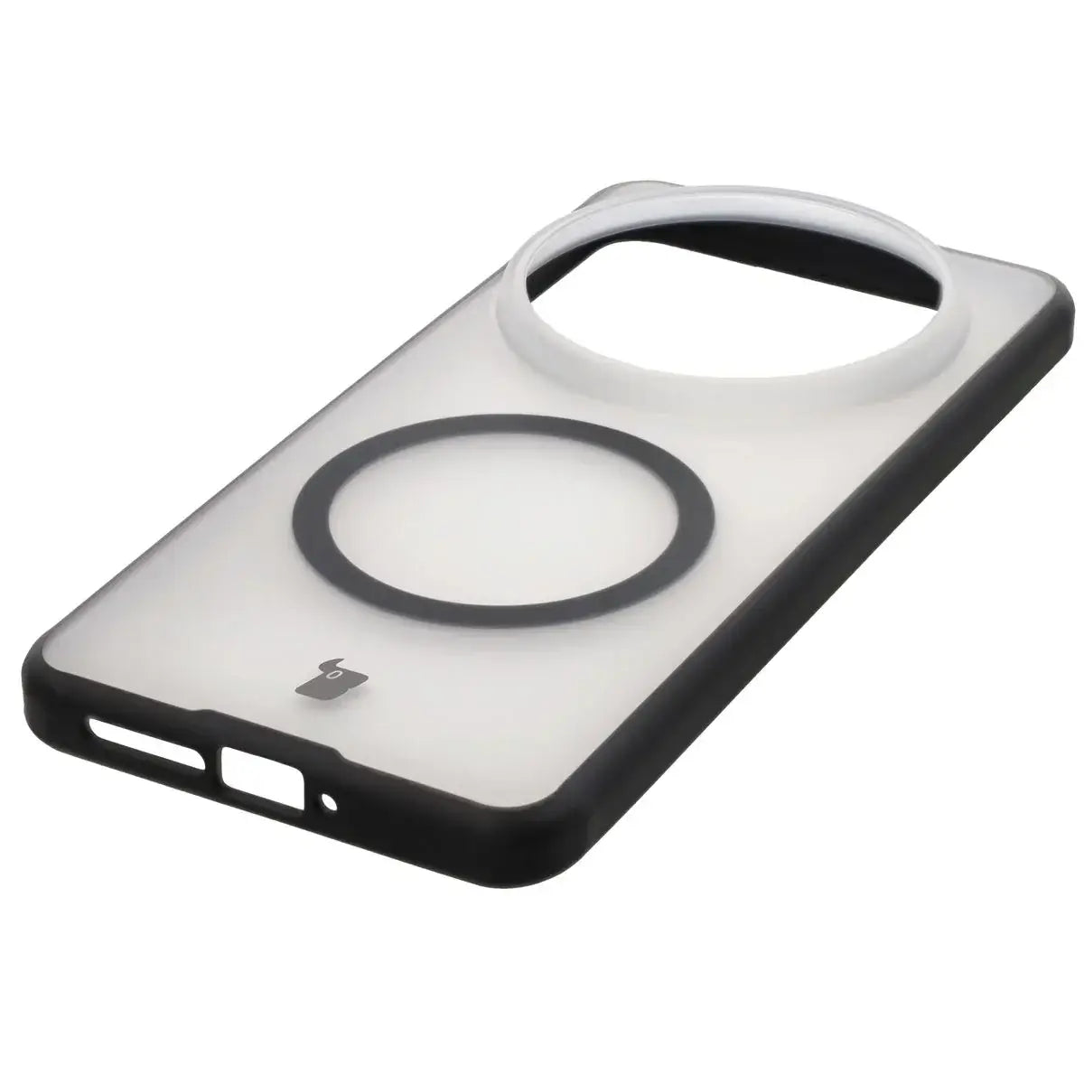 Handyhülle mit Magnetring für Xiaomi 15 Ultra, Bizon Case MatteO, Getönt-Schwarz
