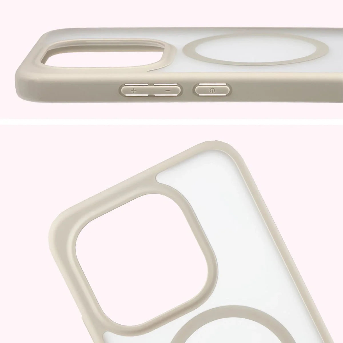Handyhülle mit Magnetring für Xiaomi 15T, Bizon Case MatteO, Getönt-Beige
