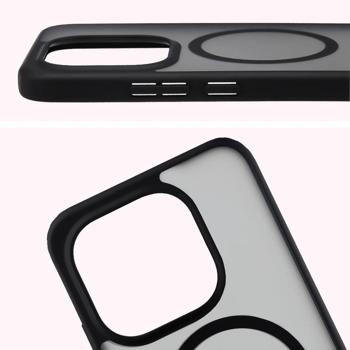 Handyhülle mit Magnetring für Xiaomi 15T, Bizon Case MatteO, Getönt-Schwarz