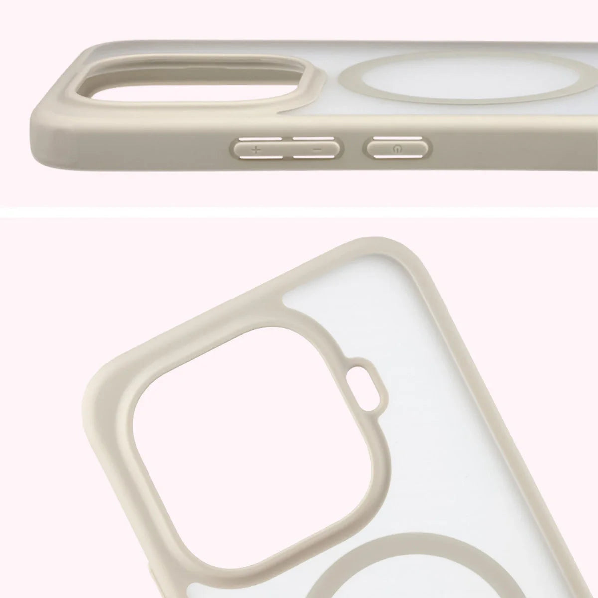Handyhülle mit Magnetring für Xiaomi 15T Pro, Bizon Case MatteO, Getönt-Beige