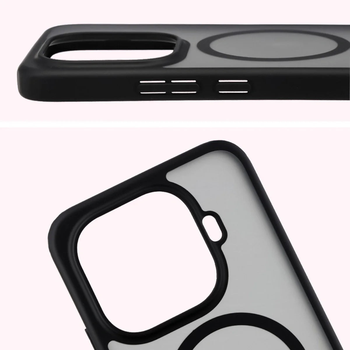 Handyhülle mit Magnetring für Xiaomi 15T Pro, Bizon Case MatteO, Getönt-Schwarz