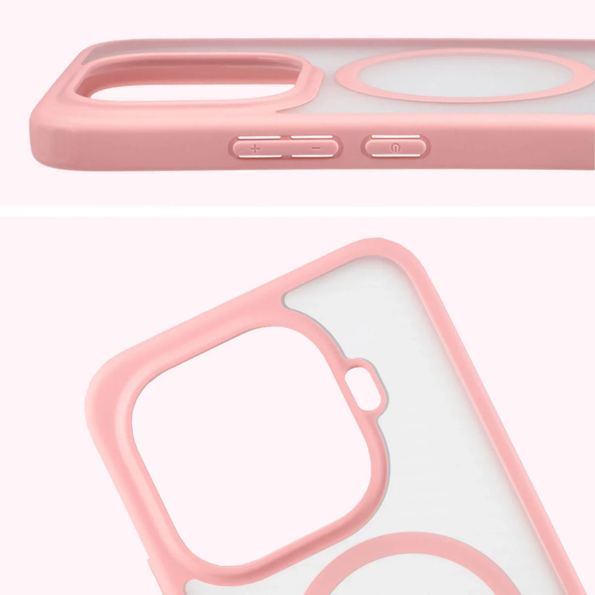 Handyhülle mit Magnetring für Xiaomi 15T Pro, Bizon Case MatteO, Getönt-Hellrosa