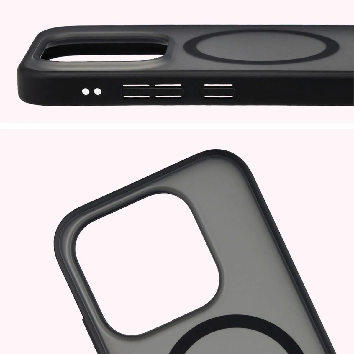 Handyhülle mit Magnetring für Xiaomi 17, Bizon Case MatteO, Getönt-Schwarz