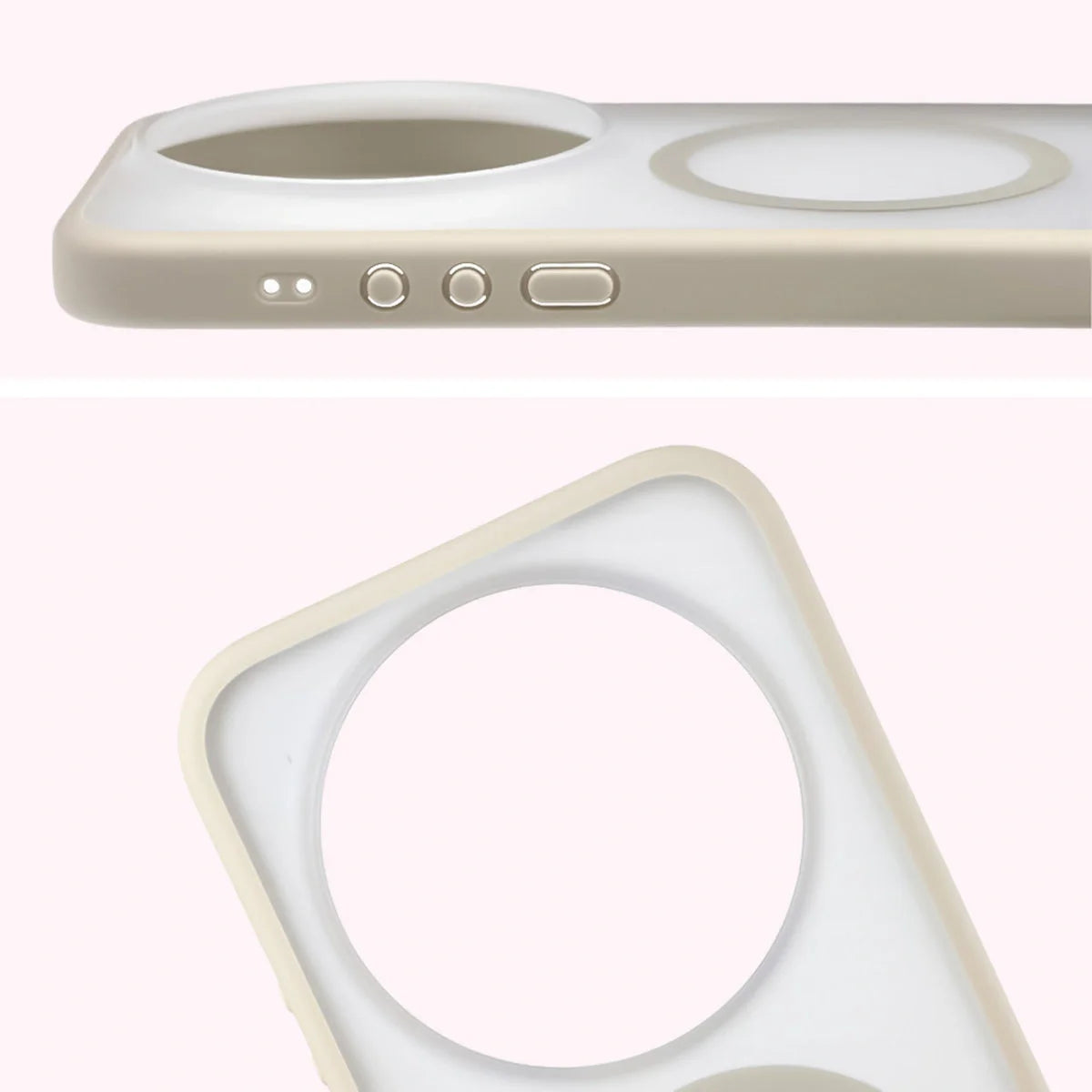 Handyhülle mit Magnetring für Xiaomi 17 Ultra, Bizon Case MatteO, Getönt-Beige