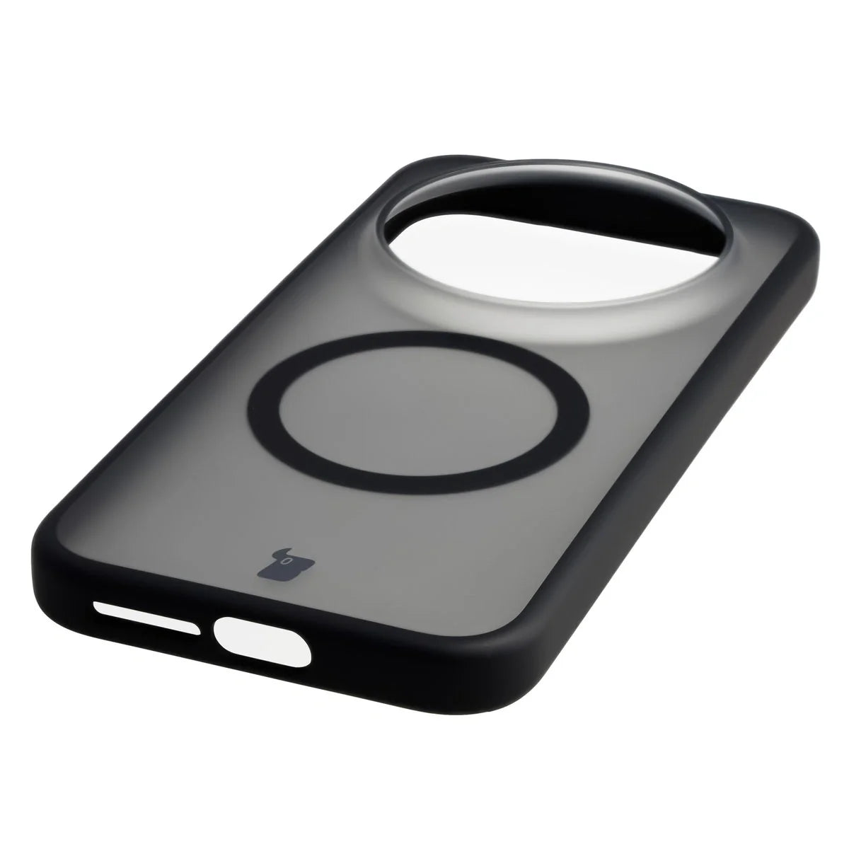 Handyhülle mit Magnetring für Xiaomi 17 Ultra, Bizon Case MatteO, Getönt-Schwarz