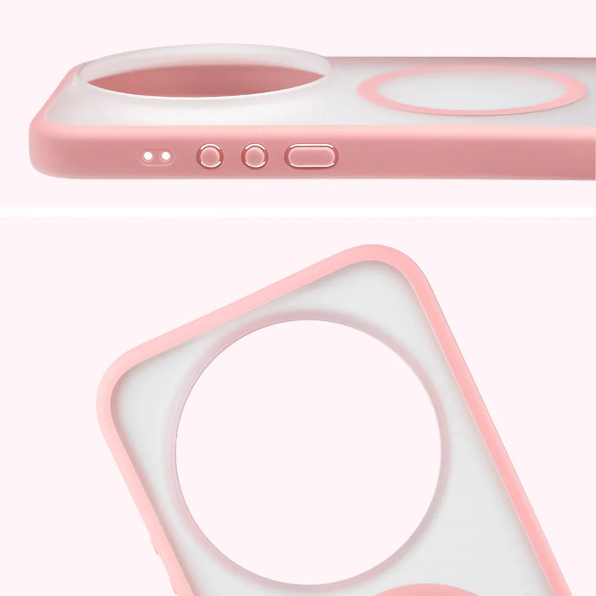 Handyhülle mit Magnetring für Xiaomi 17 Ultra, Bizon Case MatteO, Getönt-Hellrosa