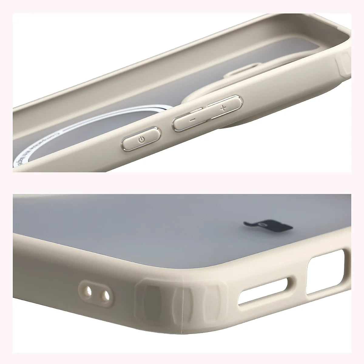 Handyhülle mit Magnetring für Xiaomi 17T Pro, Bizon Case MatteO, Getönt-Beige