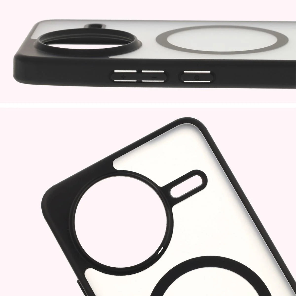 Handyhülle mit Magnetring für Xiaomi Poco F7 Ultra, Bizon Case MatteO, Getönt-Schwarz