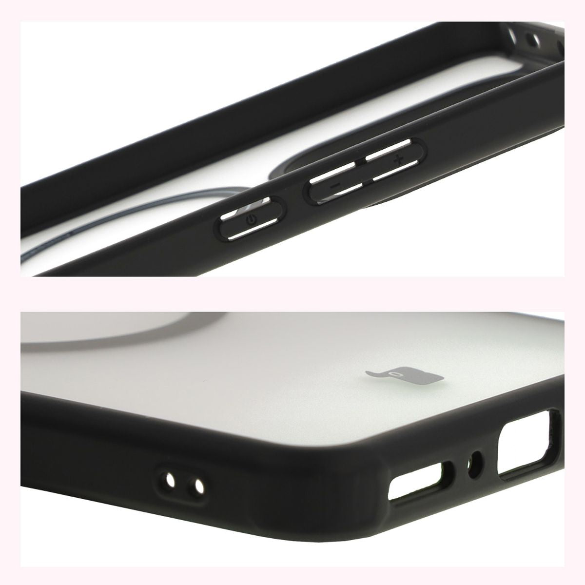 Handyhülle mit Magnetring für Xiaomi Redmi Note 14 5G, Bizon Case MatteO, Semitransparent mit schwarzem Rand
