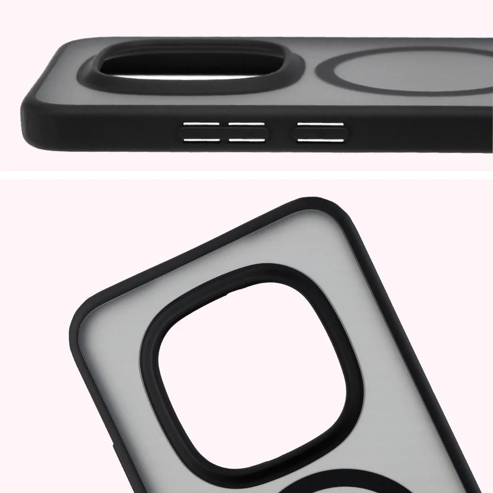 Handyhülle mit Magnetring für Xiaomi Redmi Note 15 Pro 5G, Bizon Case MatteO, Getönt-Schwarz