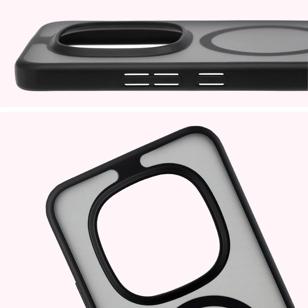 Handyhülle mit Magnetring für Xiaomi Redmi Note 15 Pro Plus 5G / Poco M8 Pro, Bizon Case MatteO, Getönt-Schwarz