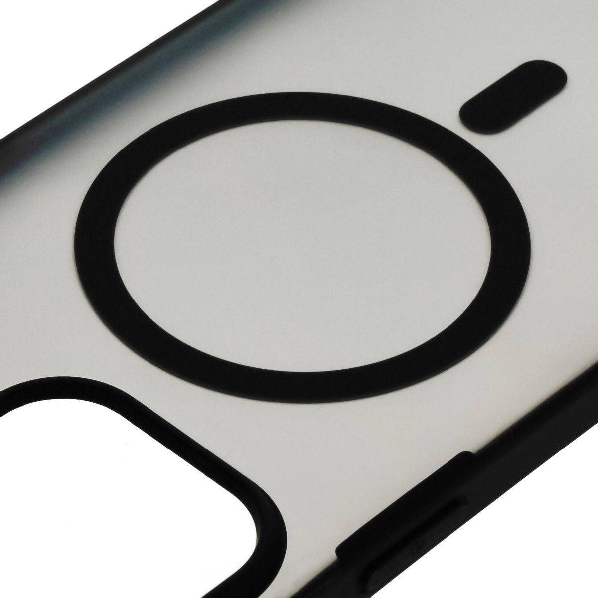 Handyhülle mit Magnetring für iPhone 15 Pro Max, Bizon Case MatteO, Semitransparent mit schwarzem Rand
