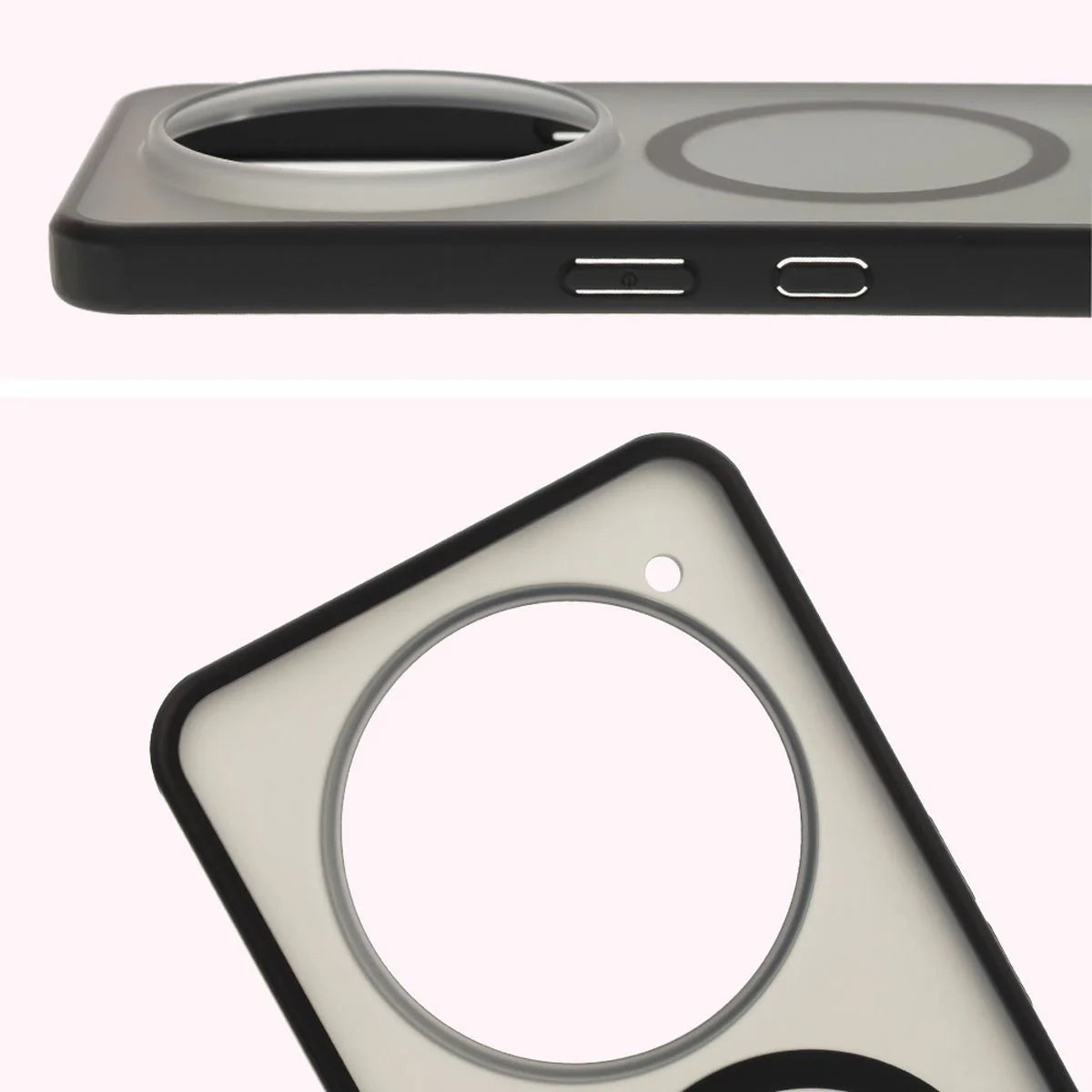 Handyhülle mit Magnetring für Nothing Phone (3a) Pro, Bizon Case MatteO, Getönt-Schwarz