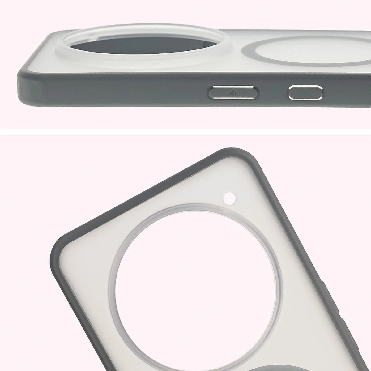 Handyhülle mit Magnetring für Nothing Phone (3a) Pro, Bizon Case MatteO, Getönt-Grau