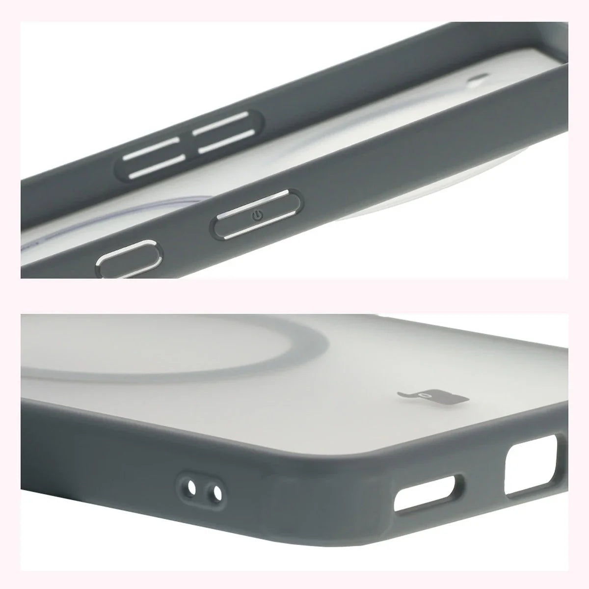 Schutzhülle mit Magnetring + gehärtetem Glas für Nothing Phone (3a) Pro, Bizon MatteO Pack, Getönt-Grau