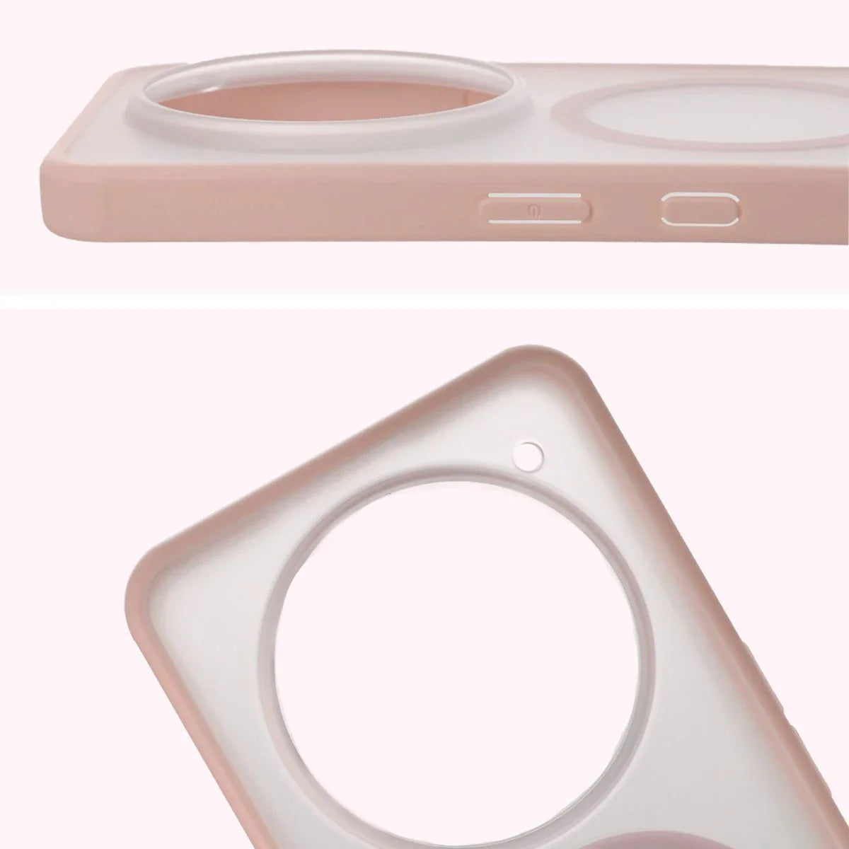 Schutzhülle mit Magnetring + gehärtetem Glas für Nothing Phone (3a) Pro, Bizon MatteO Pack, Getönt-Rosa