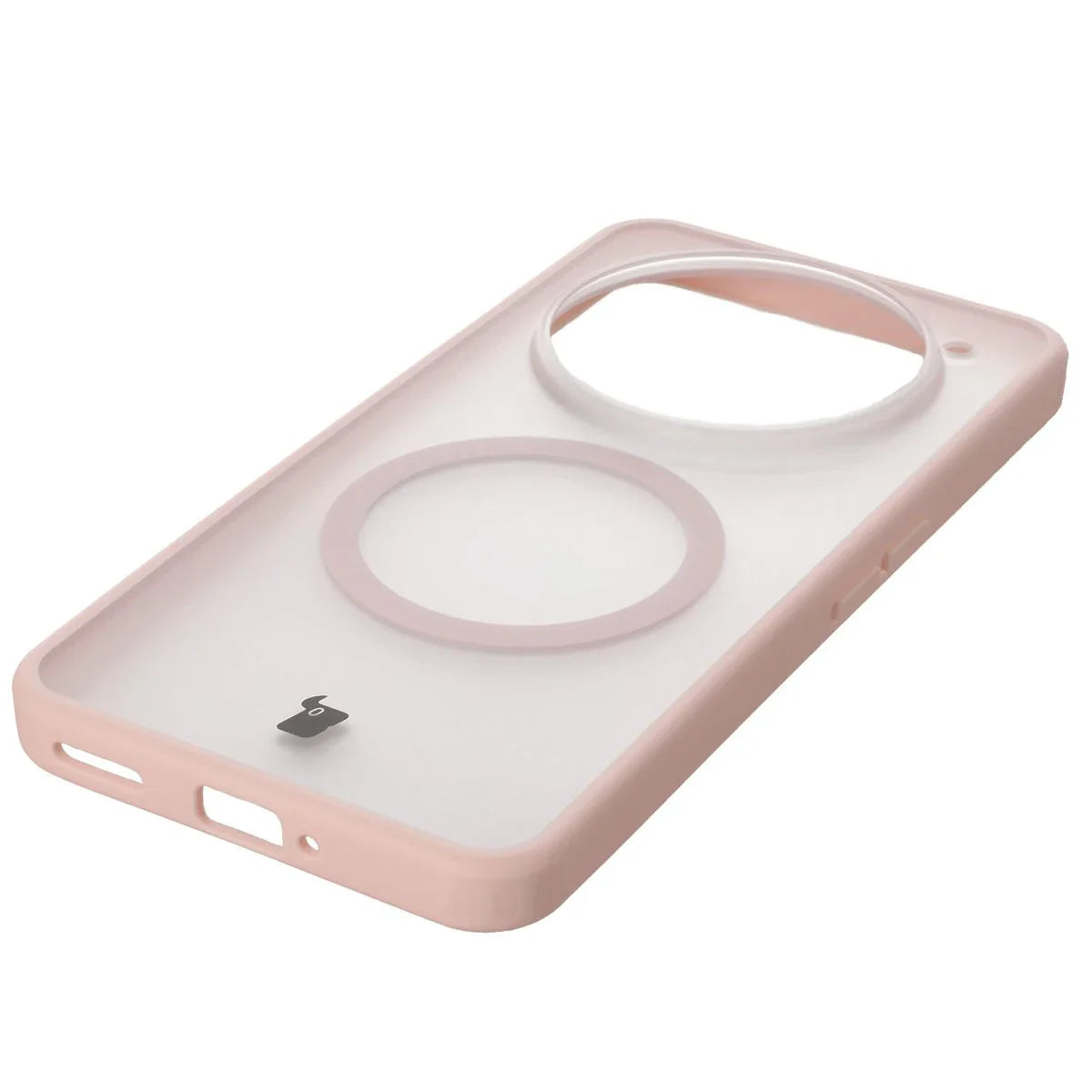 Schutzhülle mit Magnetring + gehärtetem Glas für Nothing Phone (3a) Pro, Bizon MatteO Pack, Getönt-Rosa