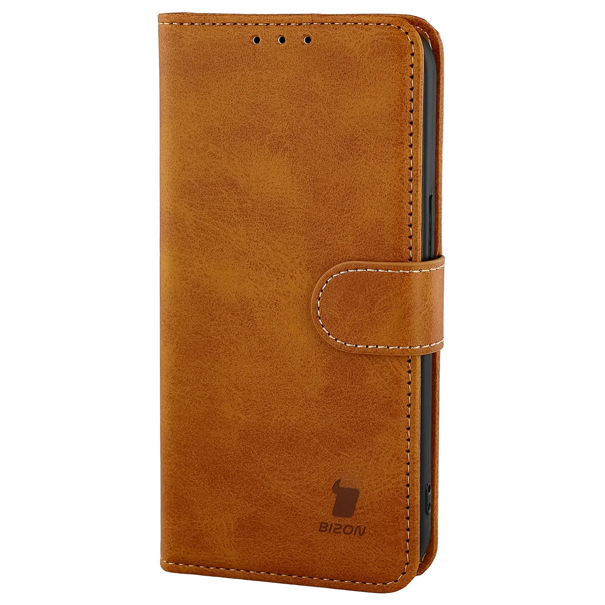 Handyhülle mit Klappe für iPhone 17e / 16e, Bizon Case Pocket, Braun