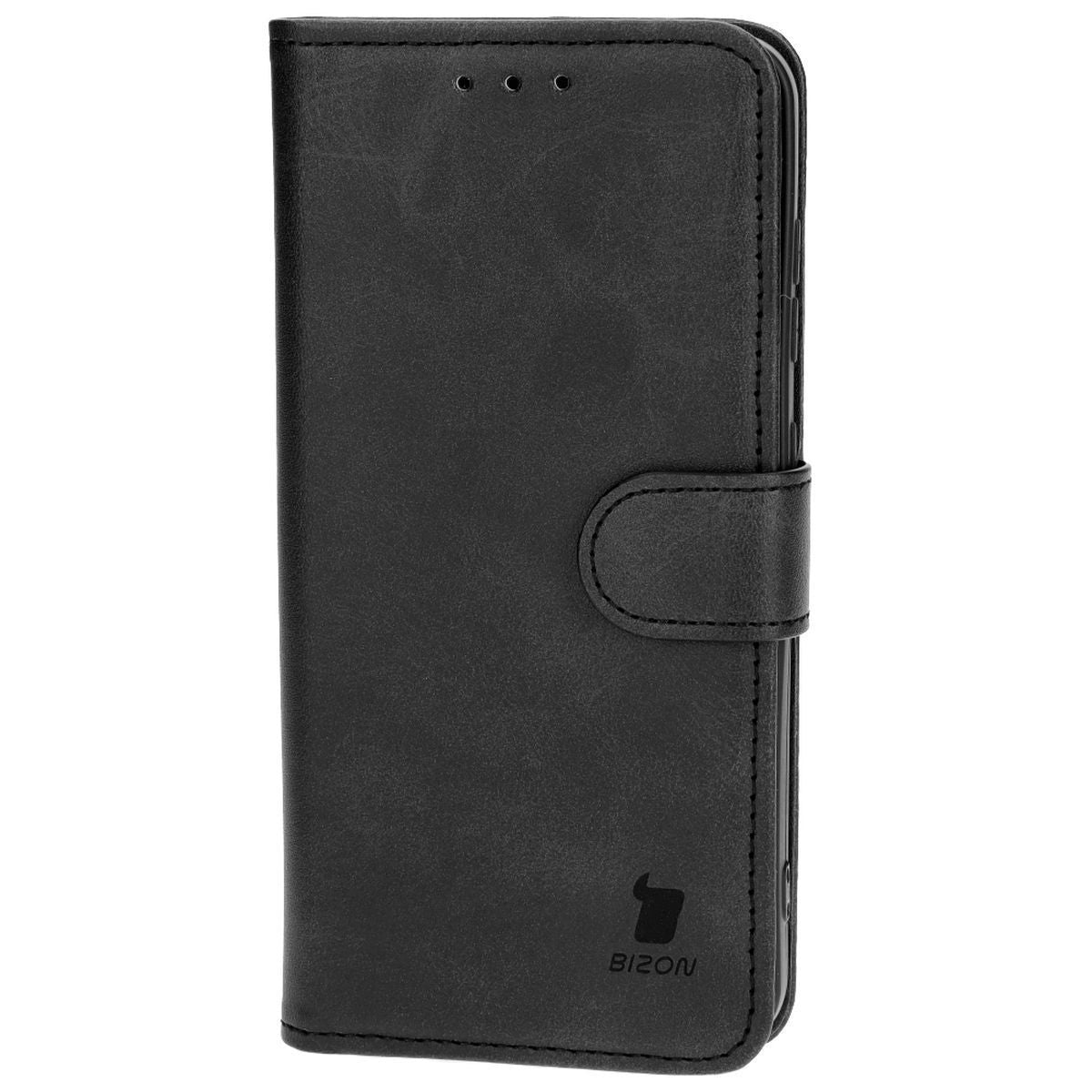 Handyhülle mit Klappe für Galaxy S25 / S24, Bizon Case Pocket, Schwarz
