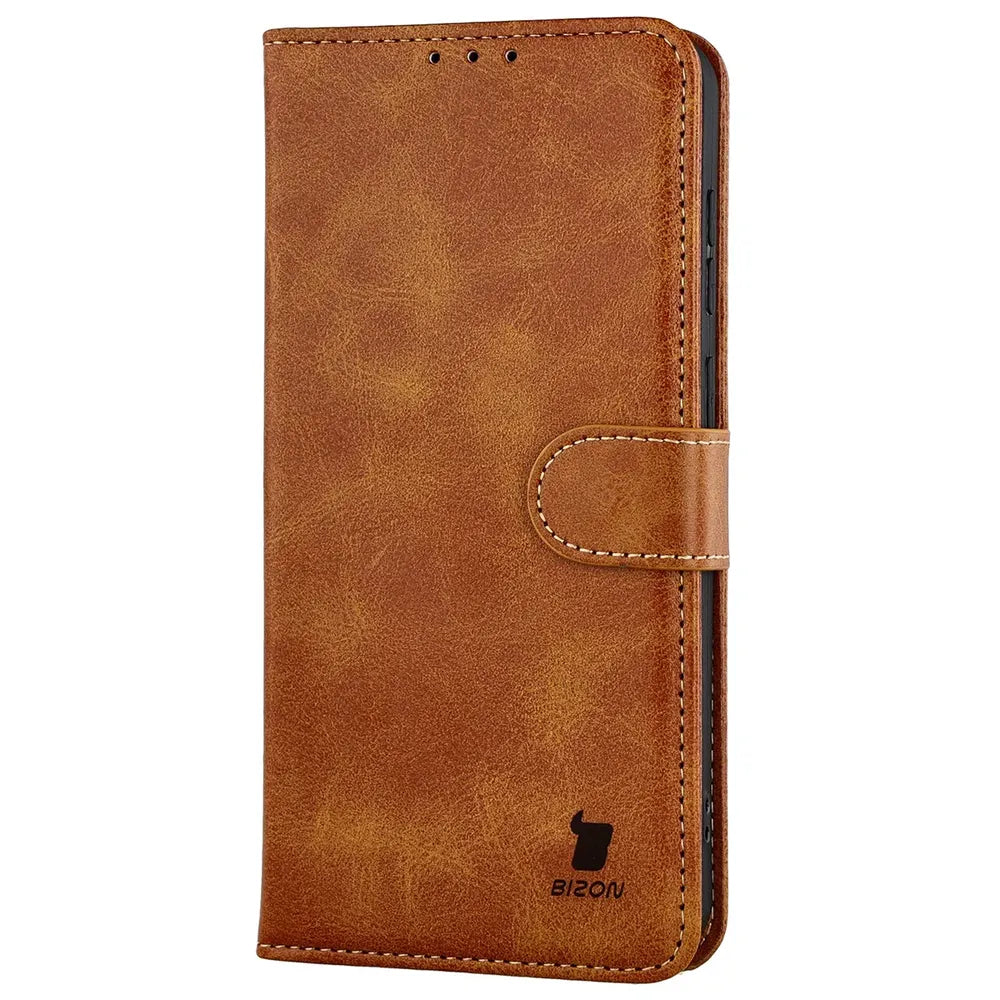 Handyhülle mit Klappe für Galaxy S26 FE / S25 FE, Bizon Case Pocket, Braun (3/6)