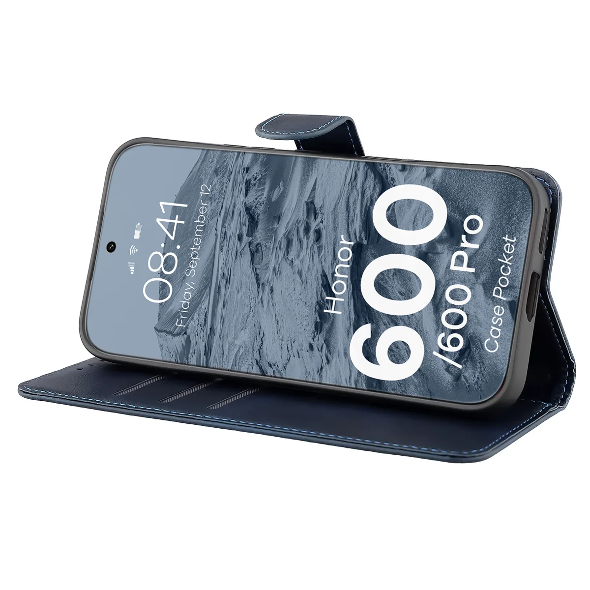 Handyhülle mit Klappe für Honor 600 5G / 600 Pro 5G, Bizon Case Pocket, Dunkelblau