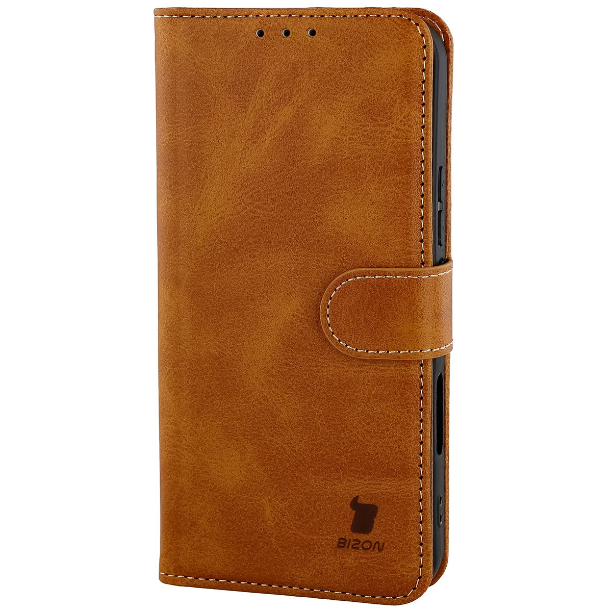 Handyhülle mit Klappe für Honor 600 Lite 5G, Bizon Case Pocket, Braun