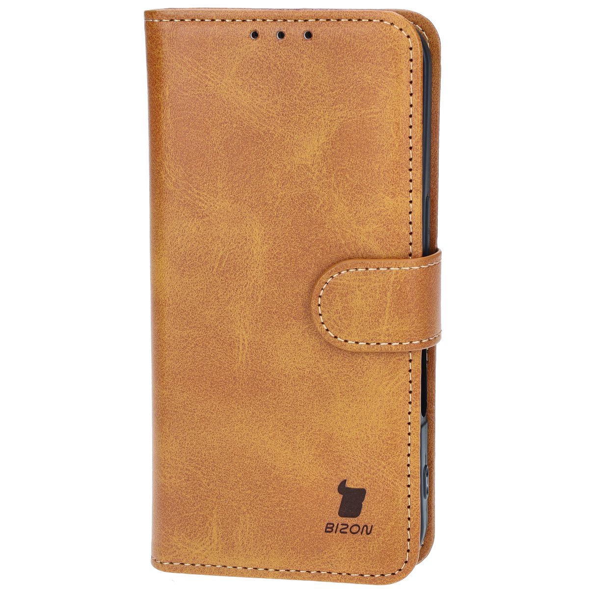 Handyhülle mit Klappe für iPhone 16, Bizon Case Pocket, Braun
