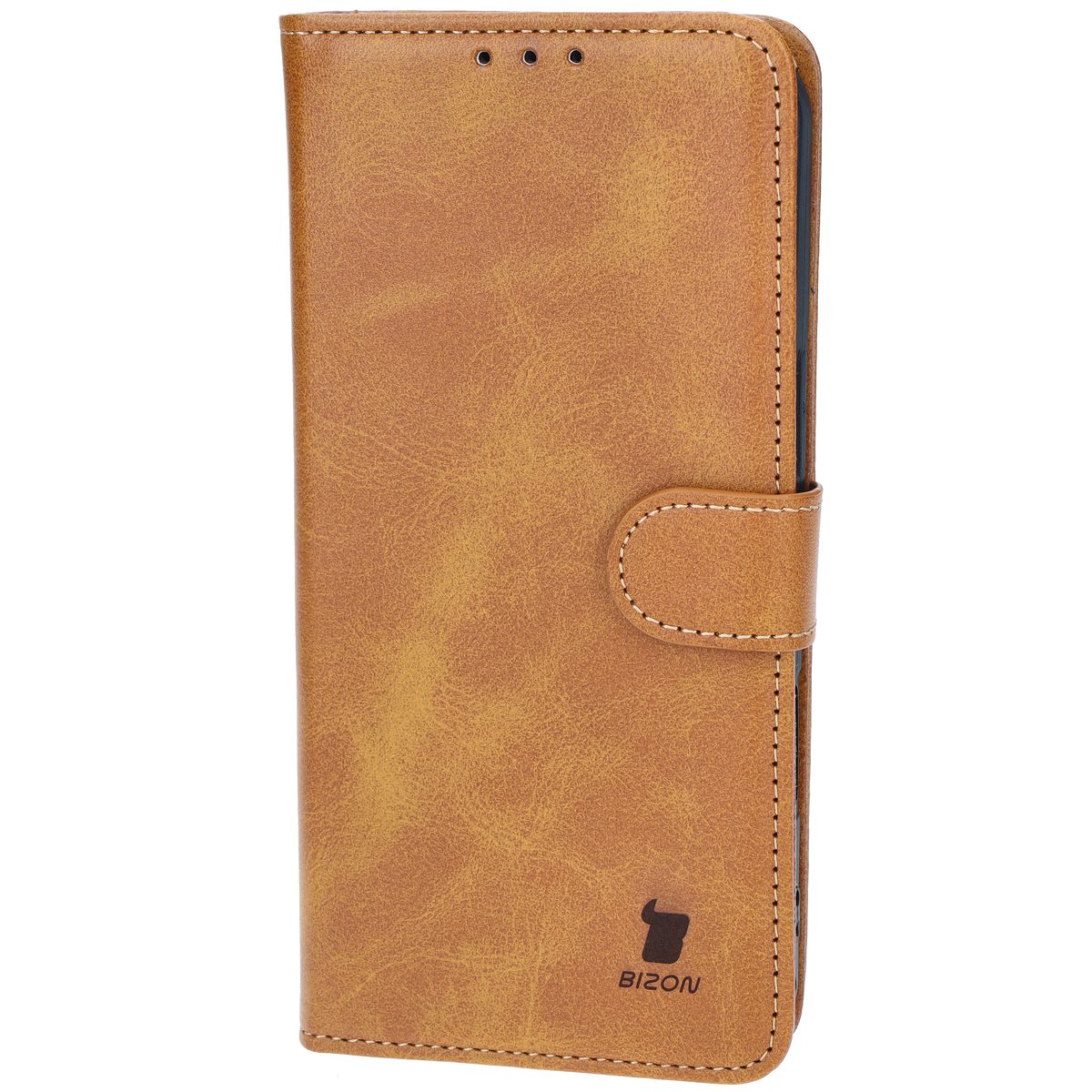 Handyhülle mit Klappe für iPhone 16 Plus, Bizon Case Pocket, Braun