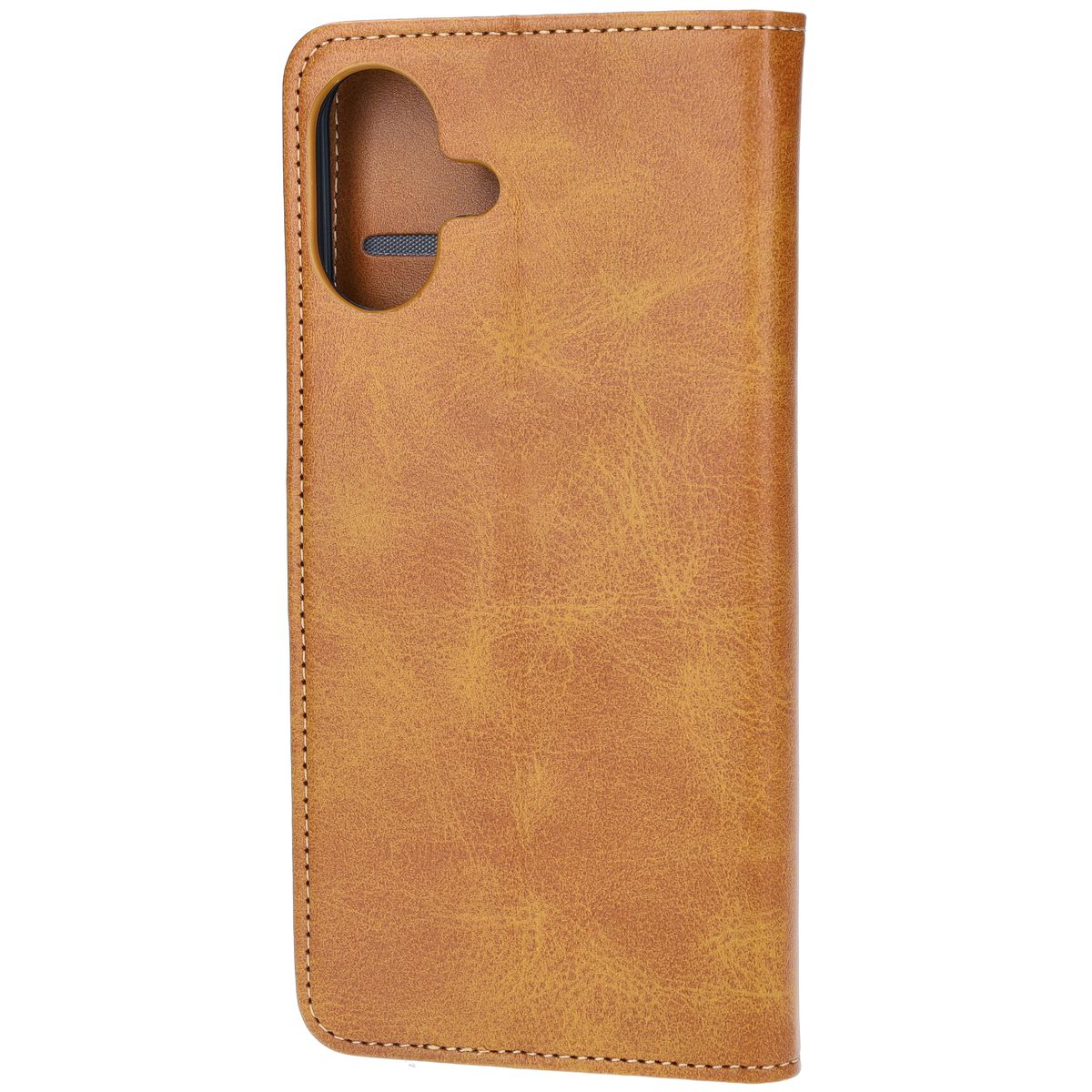Handyhülle mit Klappe für iPhone 16 Plus, Bizon Case Pocket, Braun