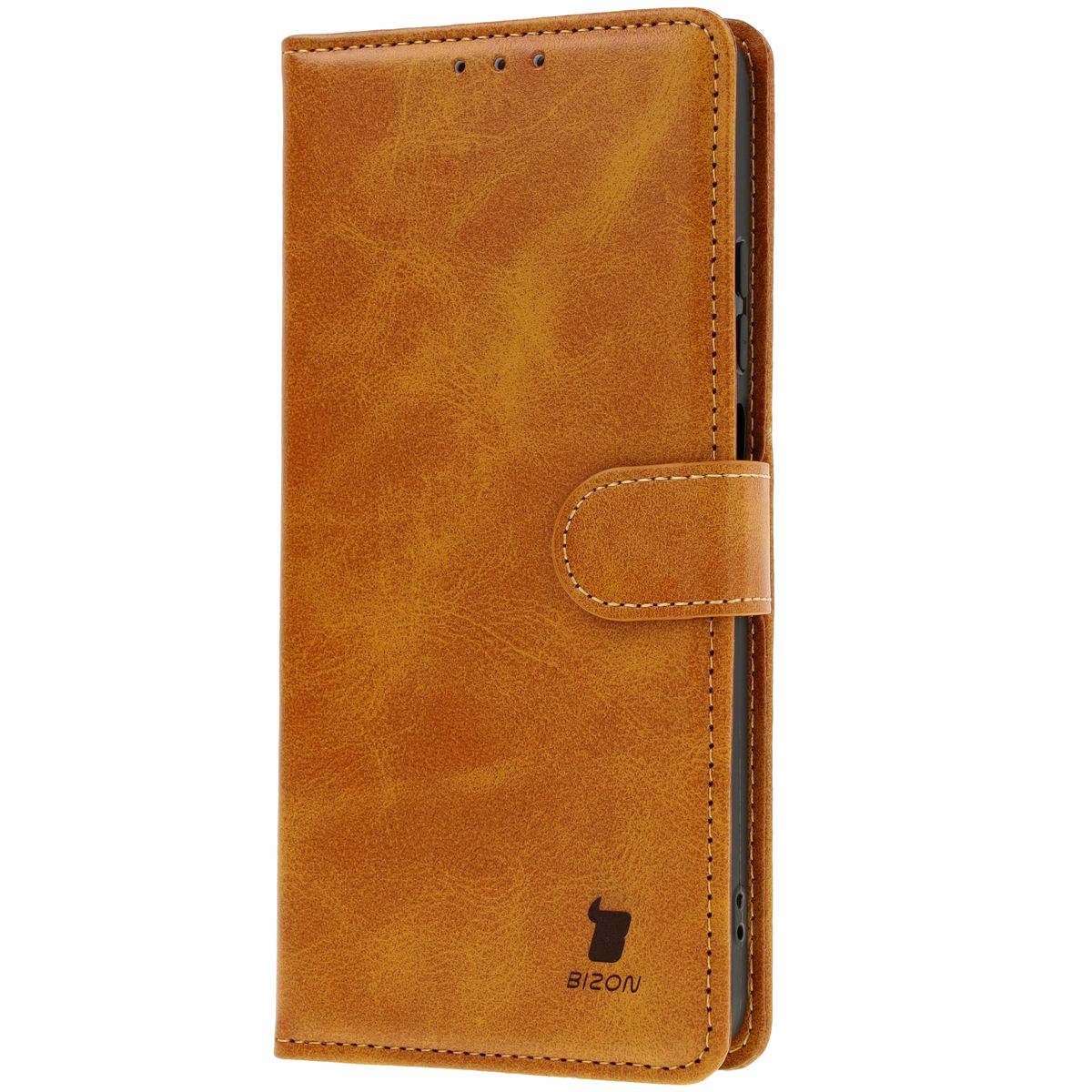 Handyhülle mit Klappe für Motorola Moto G35 5G, Bizon Case Pocket, Braun