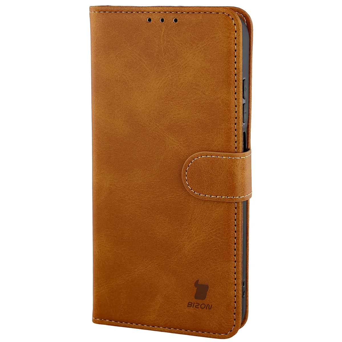Handyhülle mit Klappe für Motorola Moto G67 5G / G77 5G, Bizon Case Pocket, Braun