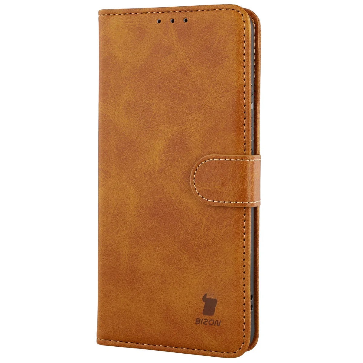 Handyhülle mit Klappe für Motorola Moto G86 Power 5G, Bizon Case Pocket, Braun