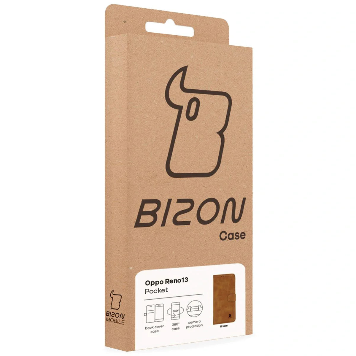 Handyhülle mit Klappe für Oppo Reno13, Bizon Case Pocket, Braun