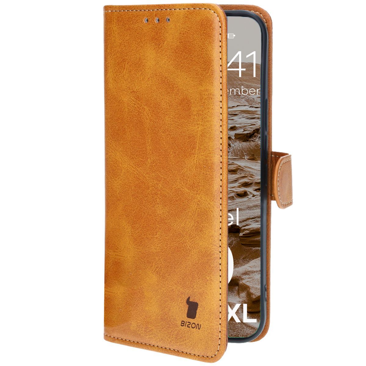 Handyhülle mit Klappe für Google Pixel 9 Pro XL, Bizon Case Pocket, Braun