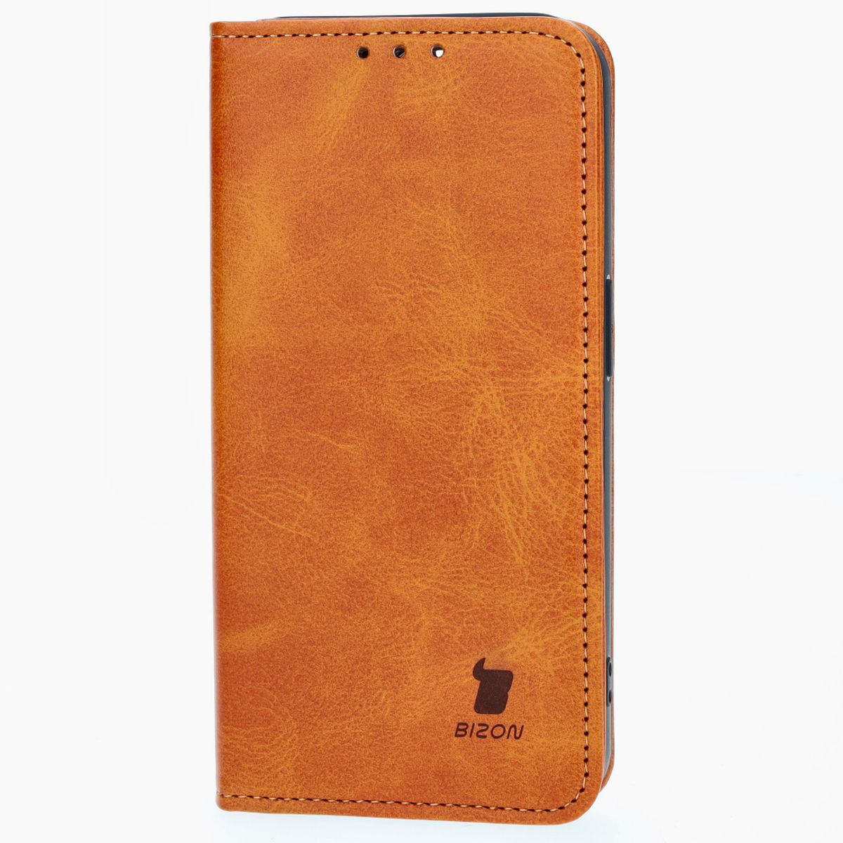 Handyhülle mit Klappe für iPhone 15 Pro, Bizon Case Pocket Pro, Braun
