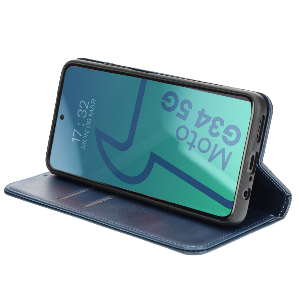 Schutzhülle für Motorola Moto G34 5G, Bizon Case Pocket Pro, Dunkelblau