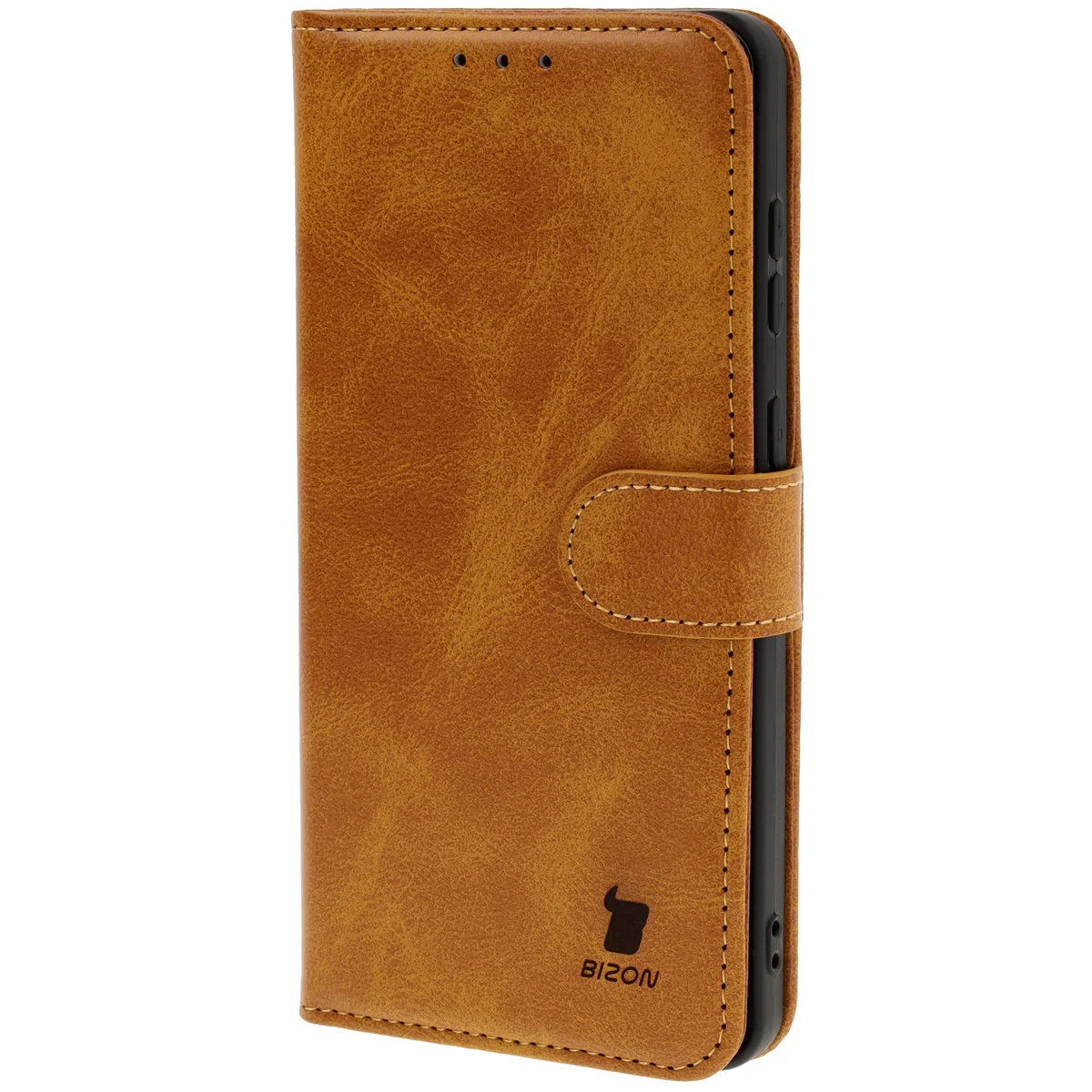 Handyhülle mit Klappe für Galaxy S25 Edge, Bizon Case Pocket, Braun