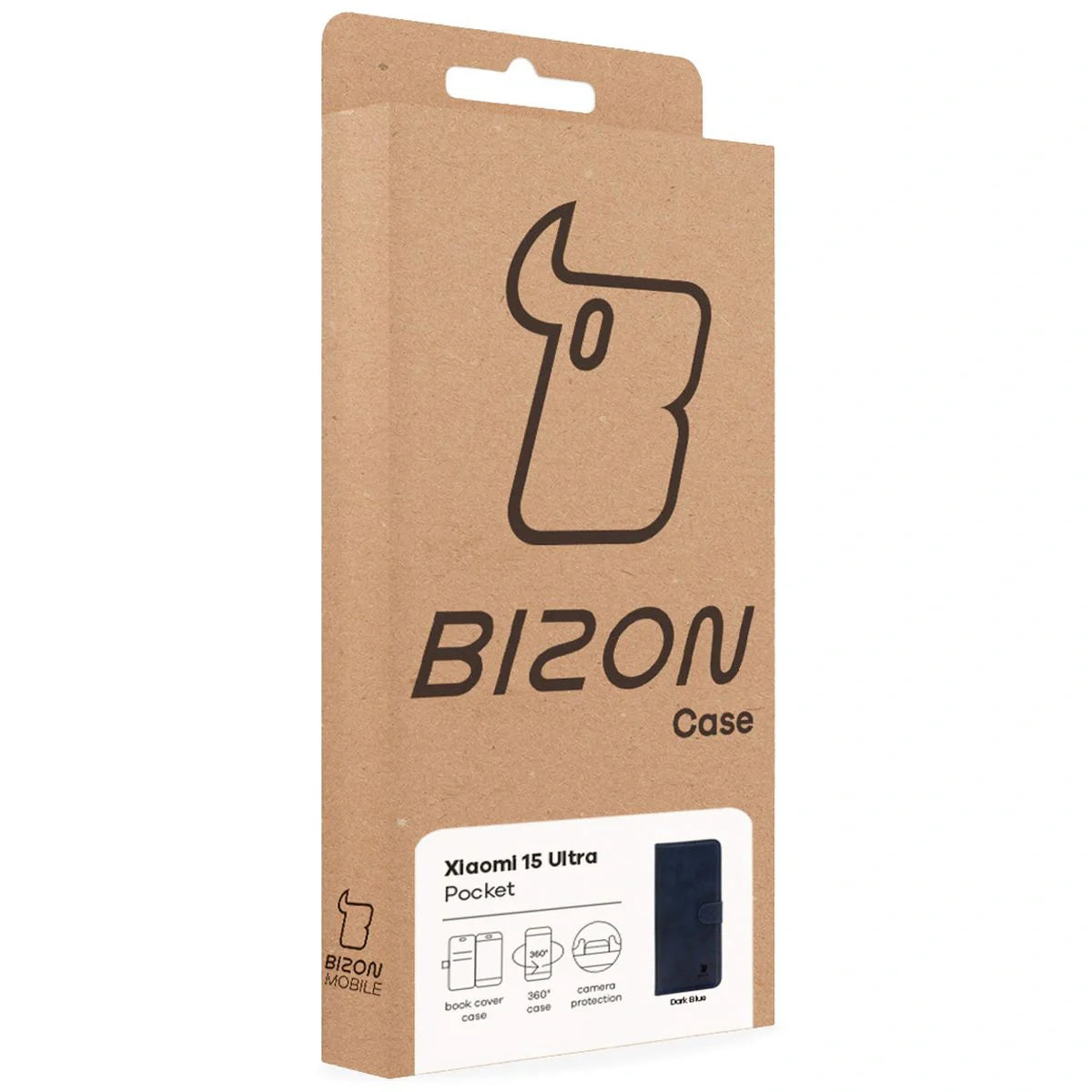 Handyhülle mit Klappe für Xiaomi 15 Ultra, Bizon Case Pocket, Dunkelblau