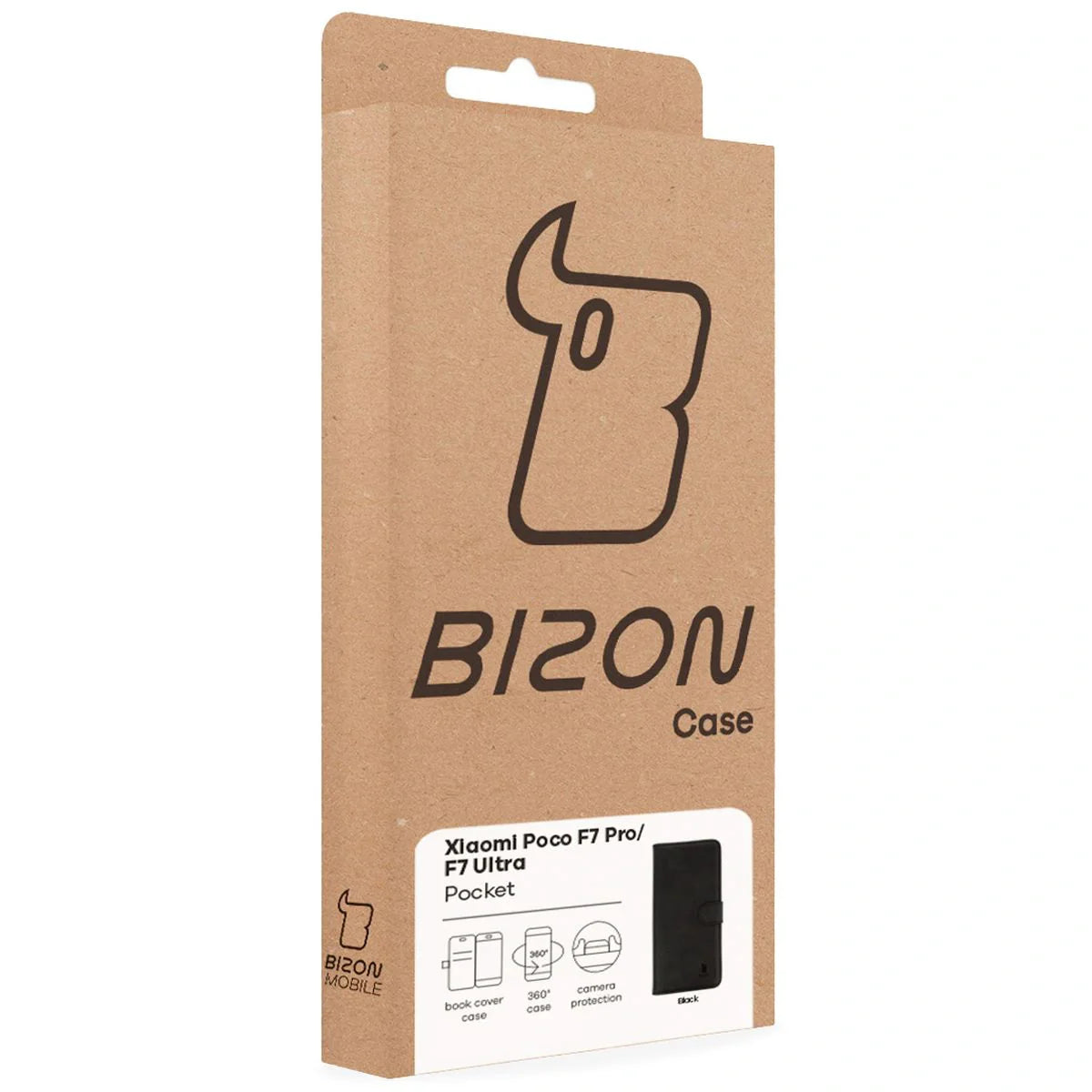 Handyhülle mit Klappe für Xiaomi POCO F7 Pro / F7 Ultra, Bizon Case Pocket, Schwarz