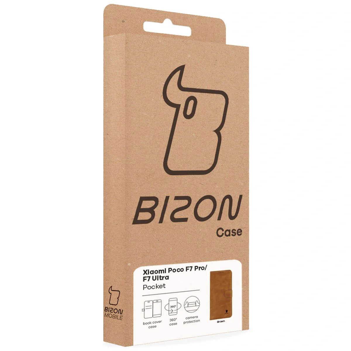 Handyhülle mit Klappe für Xiaomi POCO F7 Pro / F7 Ultra, Bizon Case Pocket, Braun