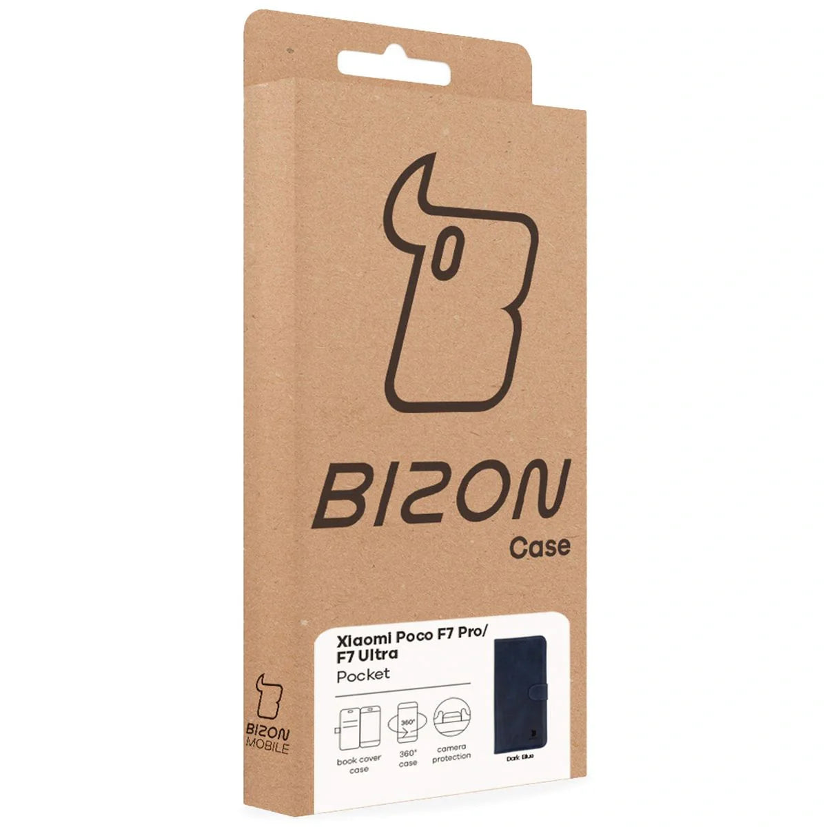 Handyhülle mit Klappe für Xiaomi POCO F7 Pro / F7 Ultra, Bizon Case Pocket, Dunkelblau