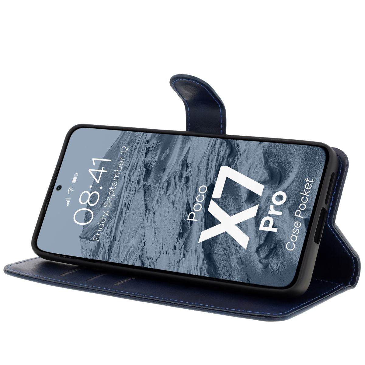 Handyhülle mit Klappe für Xiaomi Poco X7 Pro, Bizon Case Pocket, Dunke