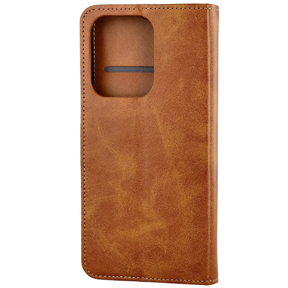 Handyhülle mit Klappe für Xiaomi Redmi 17 4G/5G, Bizon Case Pocket, Braun (4/6)