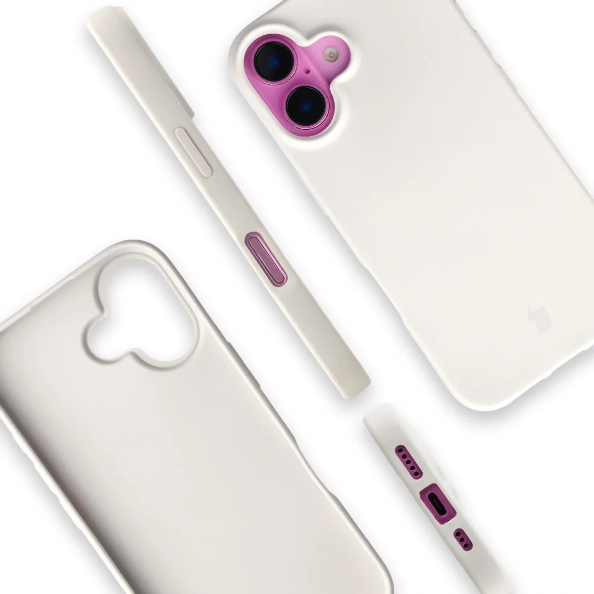 Recycelte Handyhülle Bizon ReLeaf für iPhone 16, Weiß