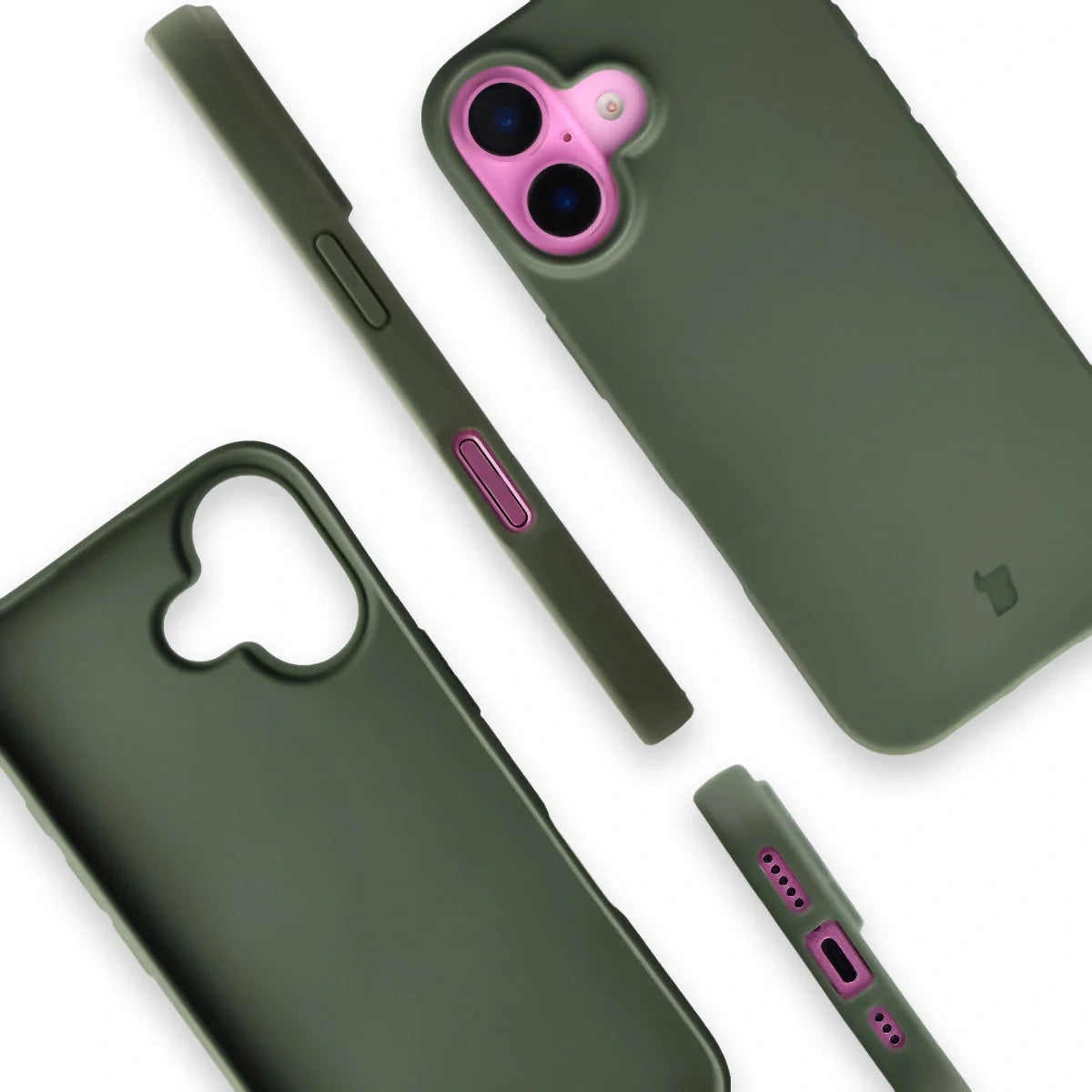 Recycelte Handyhülle Bizon ReLeaf für iPhone 16, Dunkelgrün