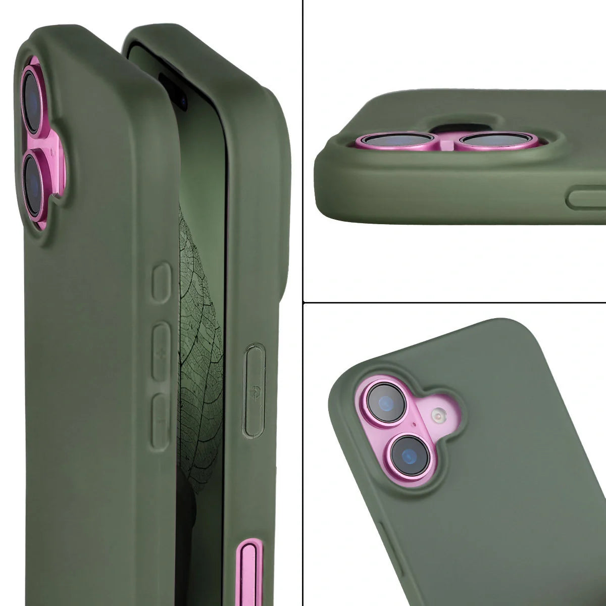 Recycelte Handyhülle Bizon ReLeaf für iPhone 16, Dunkelgrün