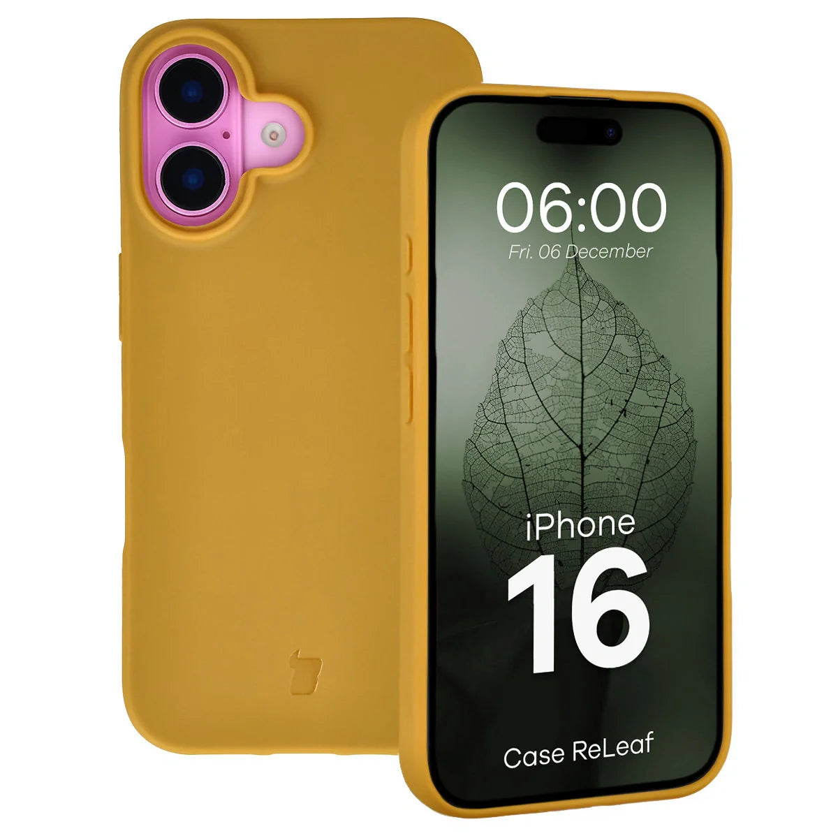 Recycelte Handyhülle Bizon ReLeaf für iPhone 16, Dunkelgelb